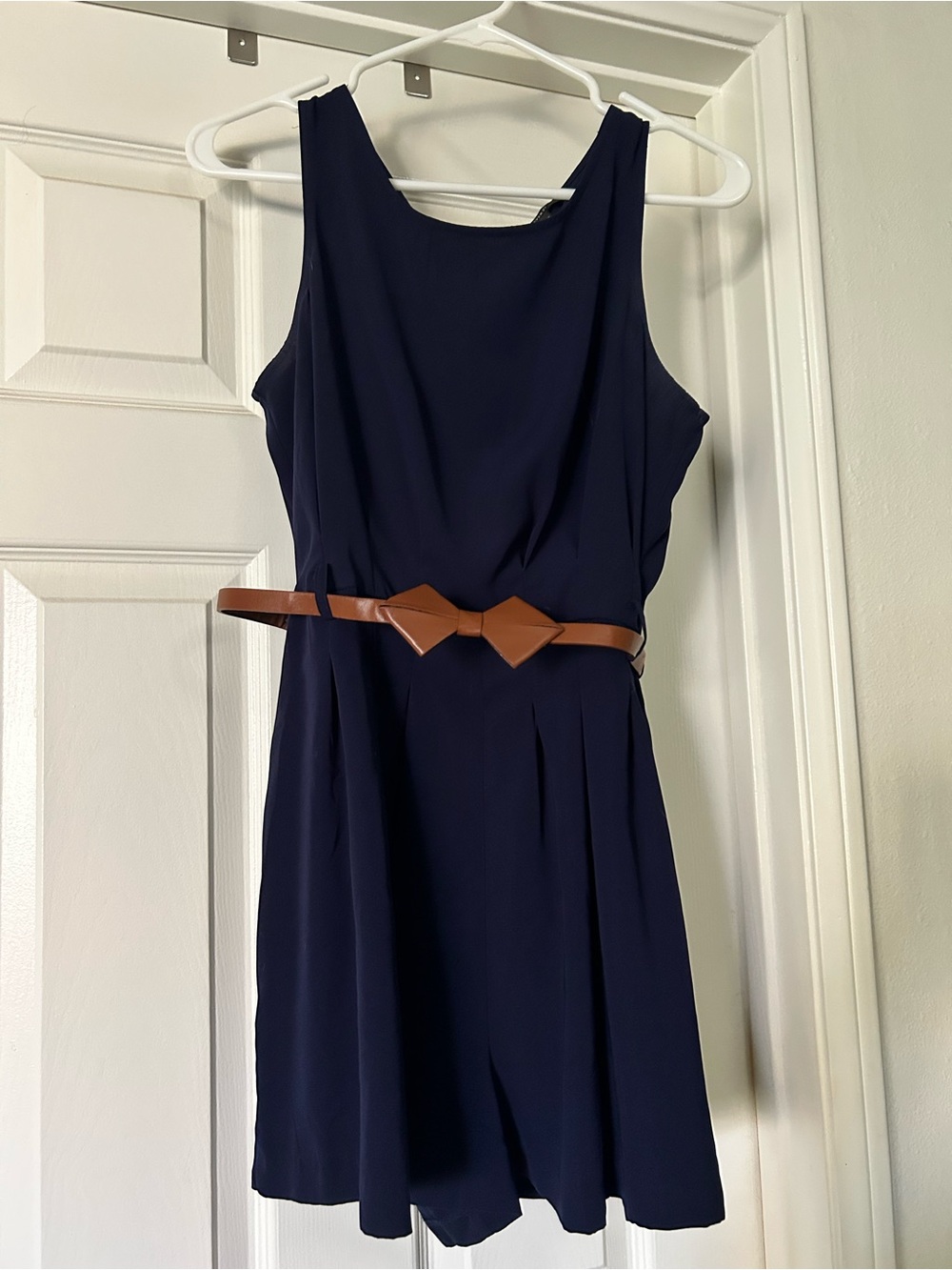 Forever 21 Navy Romper with Brown Belt